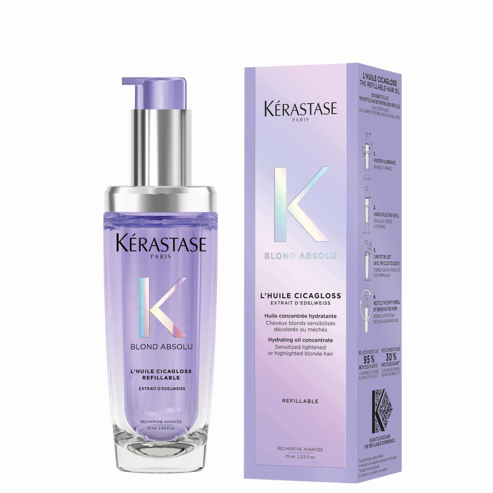 Kérastase Blond Absolu L`Huile Cicagloss Refillable Hair Oil 75ml