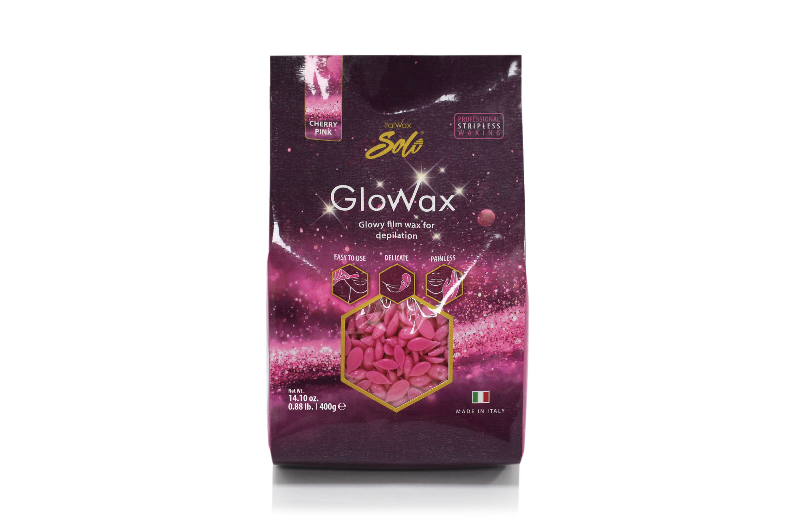 ItalWax GloWax cherry pink refill 400 gram