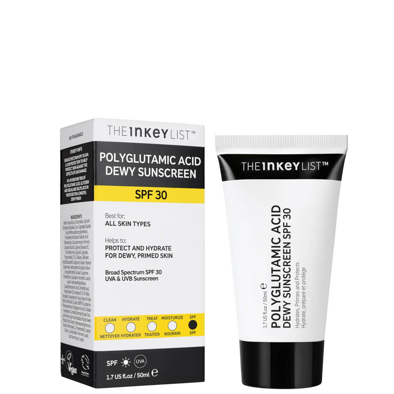 The Inkey List Inkey Polyglutamic SPF 30 Solkrem 50ml