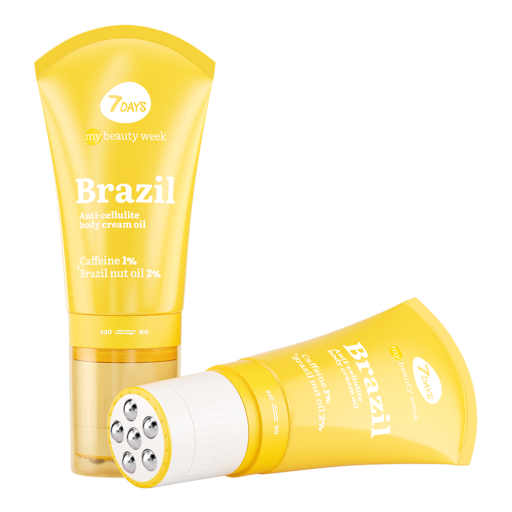 7DAYS My Beauty Week- Brazil Anti-Cellulite Body Cream Oil Caffeine 1%+ Brazil Nut Oil 2%- 130 ml