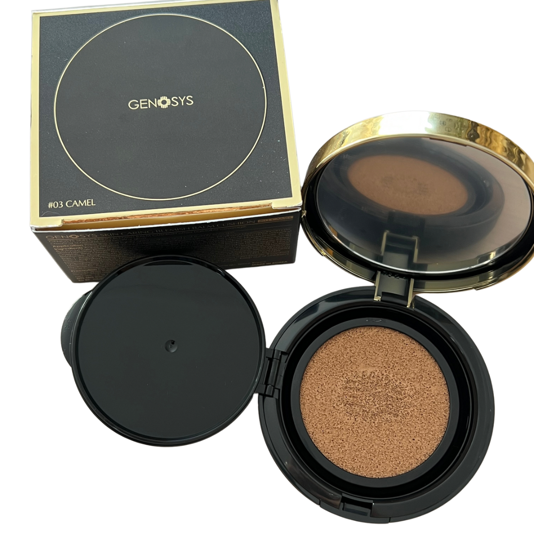 Genosys Skin Caring Blemish Balm Cushion 03 Camel 15g+15g Refill SPF50
