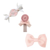 Candy set - bonbon,lollipop & bow - rosa/hvit - fra Milledeux