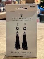 Panduro - DIY - Elements, Black Tinsels Earrings