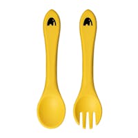 Silikon skje og gaffel - Mustard fra MY1ofNorway