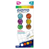 Giotto Maleskrin med 12 farge poletter, 1 tube hvitmaling og 1 kost - vannmaling