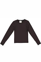 Slim t-skjorte med lange ermer, black/brown fra Gro Company