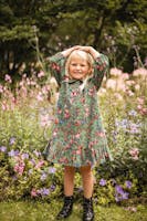 byTiMo Kids - Button down dress - Baby cord - Wildflowers