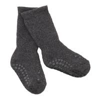 Antiskli sokker i bomull, Dark Grey Melange fra GobabyGo