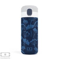 Monbento - POP Drikkeflaske med pop up tut, Ginkgo Graphic blue
