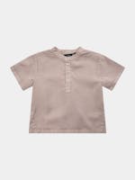 Petit by Sofie Schnoor - Skjorte med kort erm og rund krage - Warm Grey