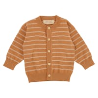 Petit Piao - Cardigan Knit Striped, Camel/Cream