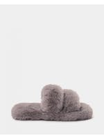 Fluffy fuskepels tøfler, grå - fra Sofie Schnoor
